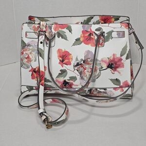 Love & Lore Large Crossbody Purse Handbag Satchel Tote Roses Floral Faux Leather